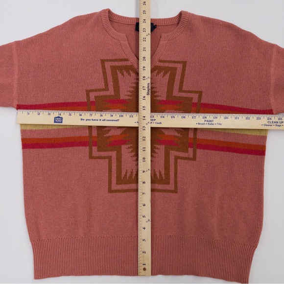 Pendleton Women's Harding Graphic Cotton Pullover Sweater Faded Rose Size M EUC - Picture 5 of 16